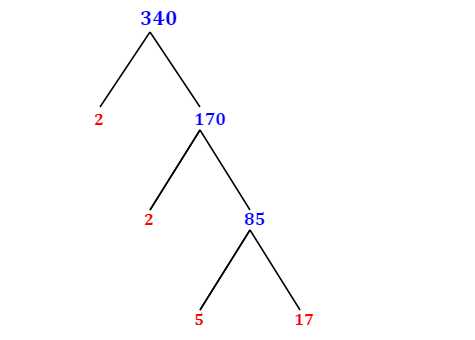 Prime Factorization of 340 with a Factor Tree